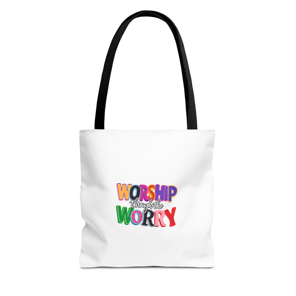 Worship Over Worry Colorful Faith Tote Bag