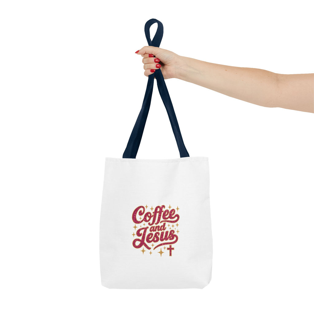 Coffee and Jesus Tote Bag — Christian Faith Canvas Shopper