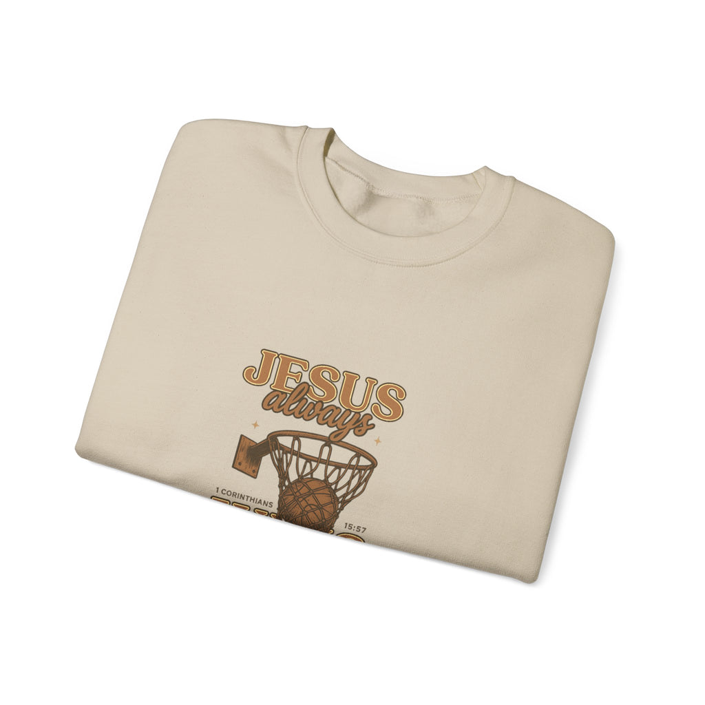 Jesus Wins Basketball Crewneck Sweatshirt