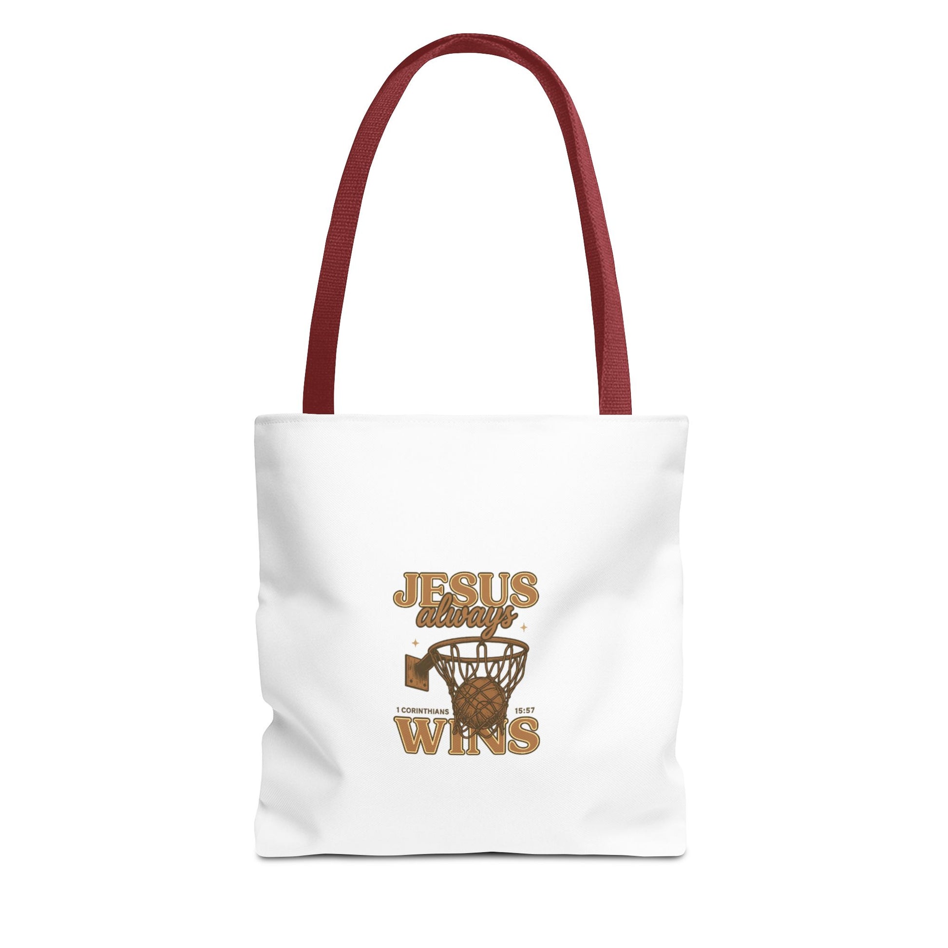 Jesus Wins Basketball Tote Bag – Faith-Based Sports Graphic Tote