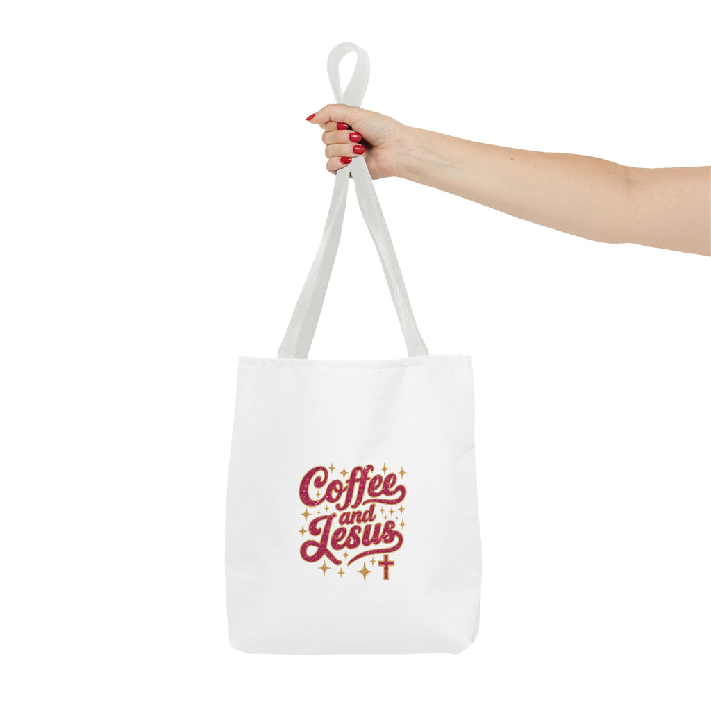 Coffee and Jesus Tote Bag — Christian Faith Canvas Shopper