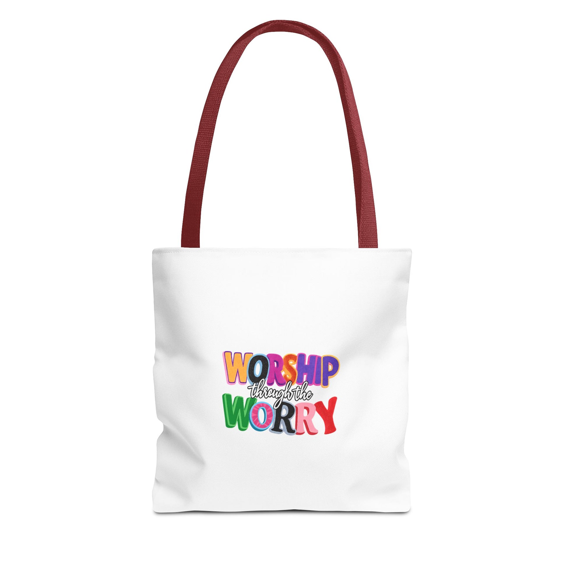 Worship Over Worry Colorful Faith Tote Bag