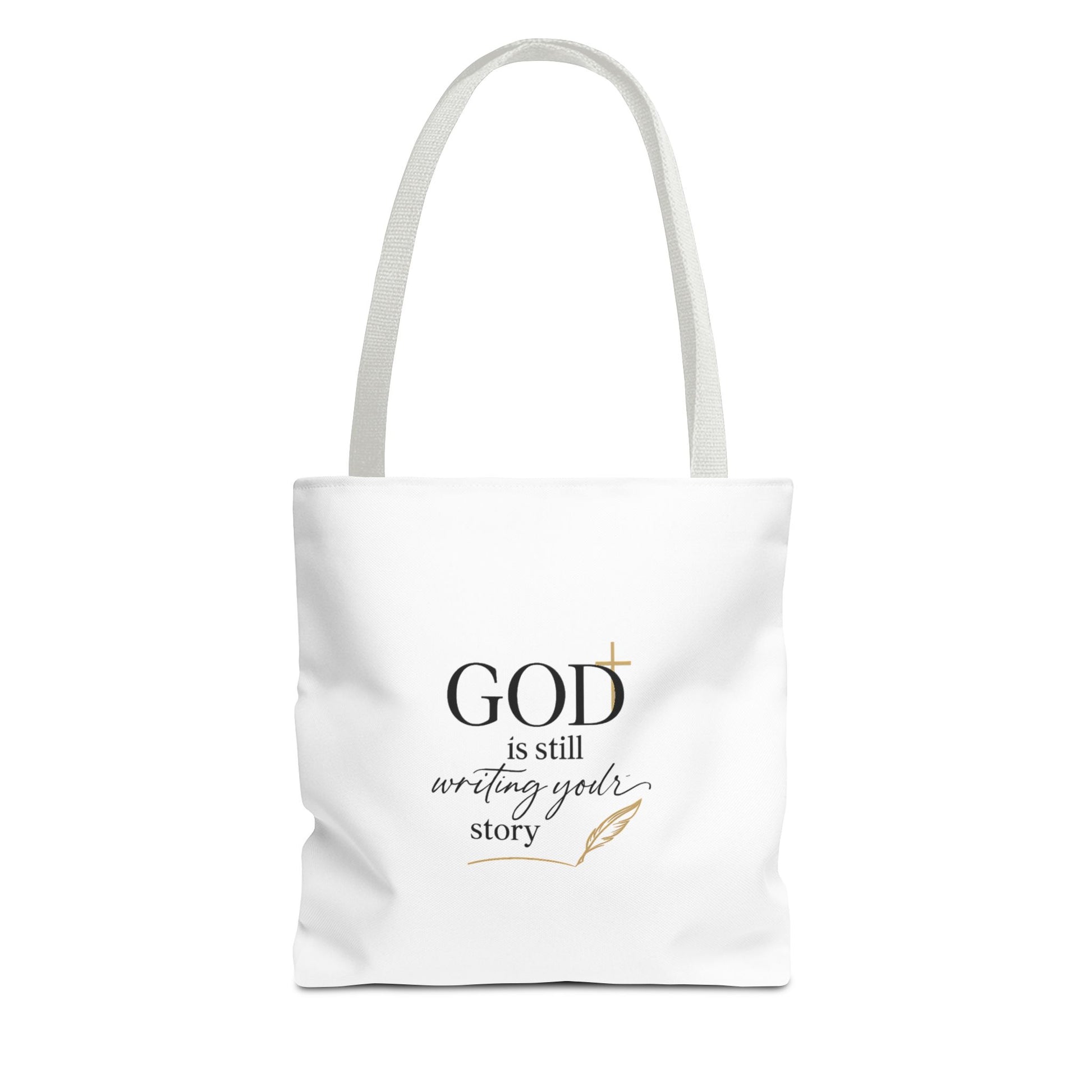 Inspirational Christian Tote Bag – “God Is Still Writing Your Story” Canvas Tote