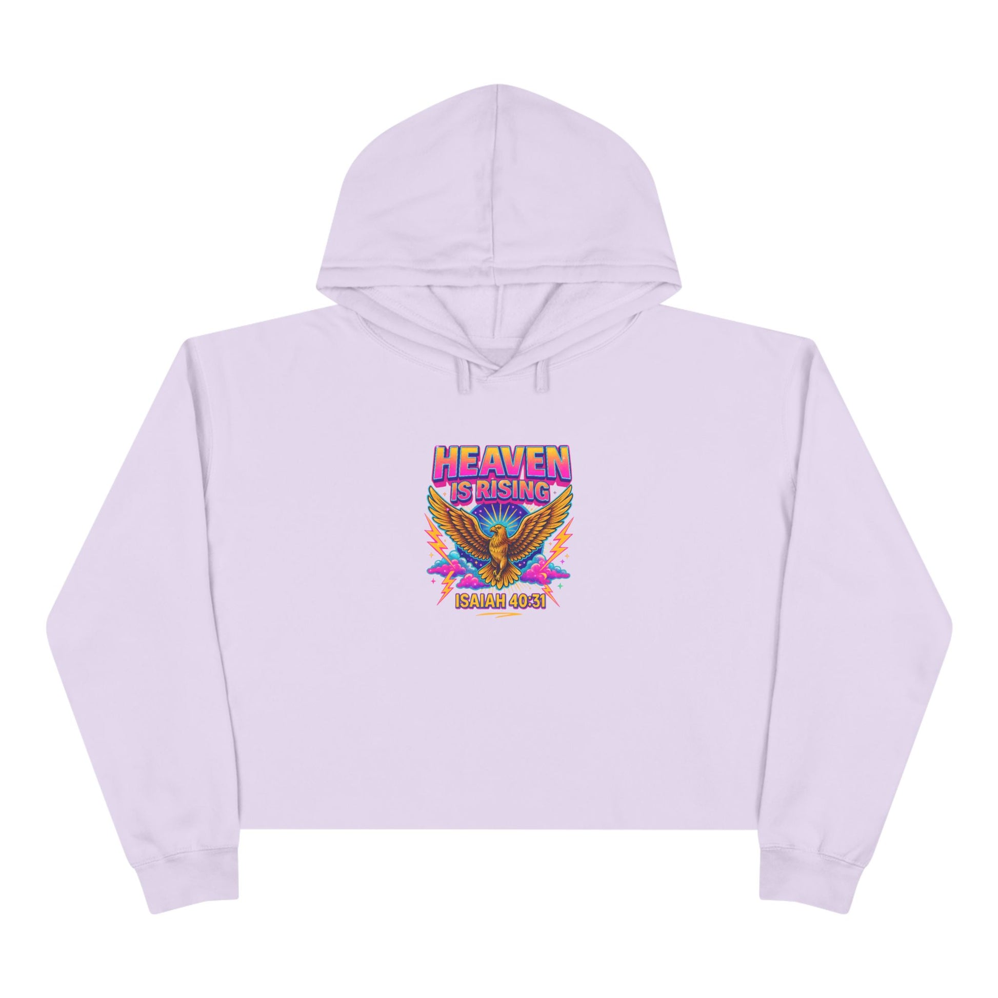 Crop Hoodie — "Heaven Is Rising" Eagle Graphic Cropped Hoodie