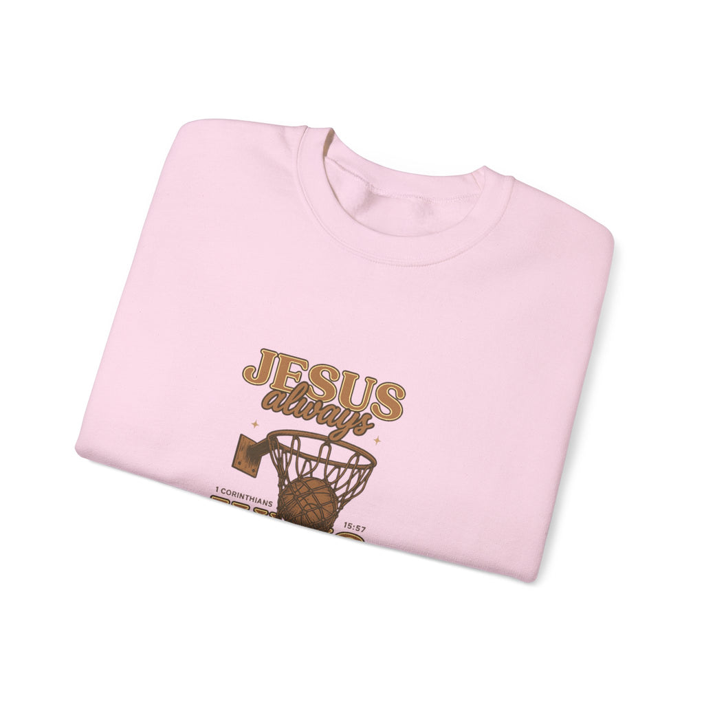 Jesus Wins Basketball Crewneck Sweatshirt