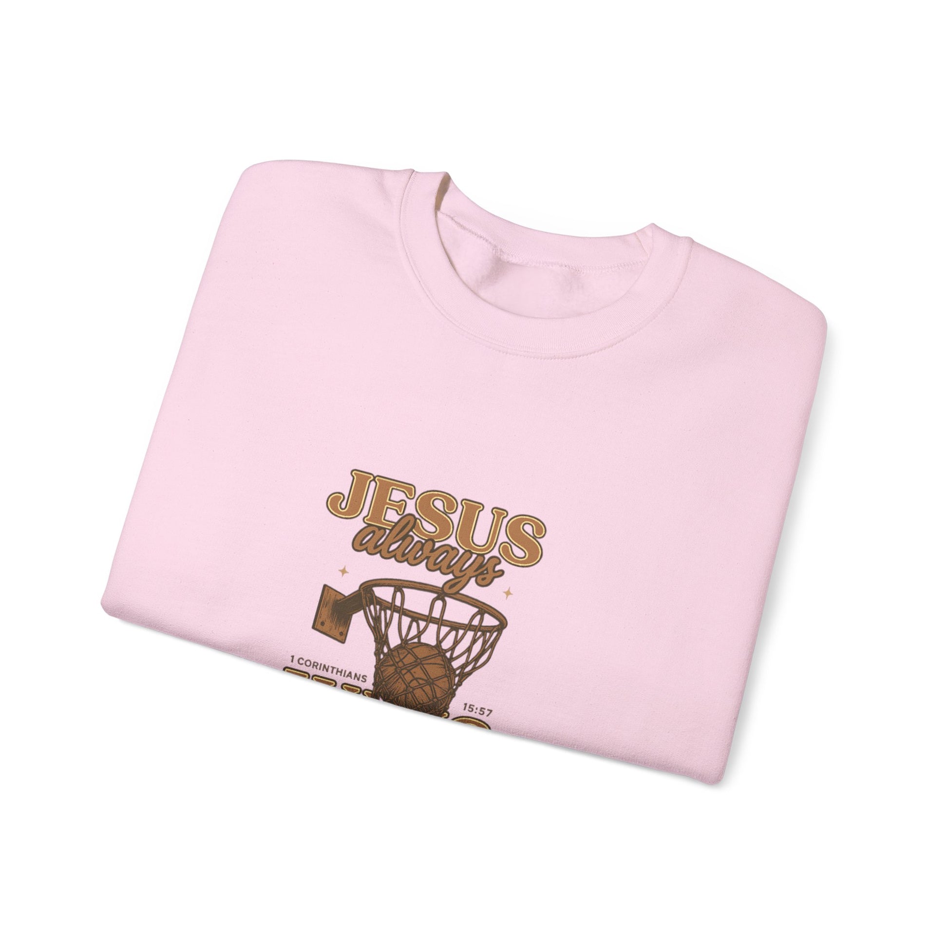 Jesus Wins Basketball Crewneck Sweatshirt