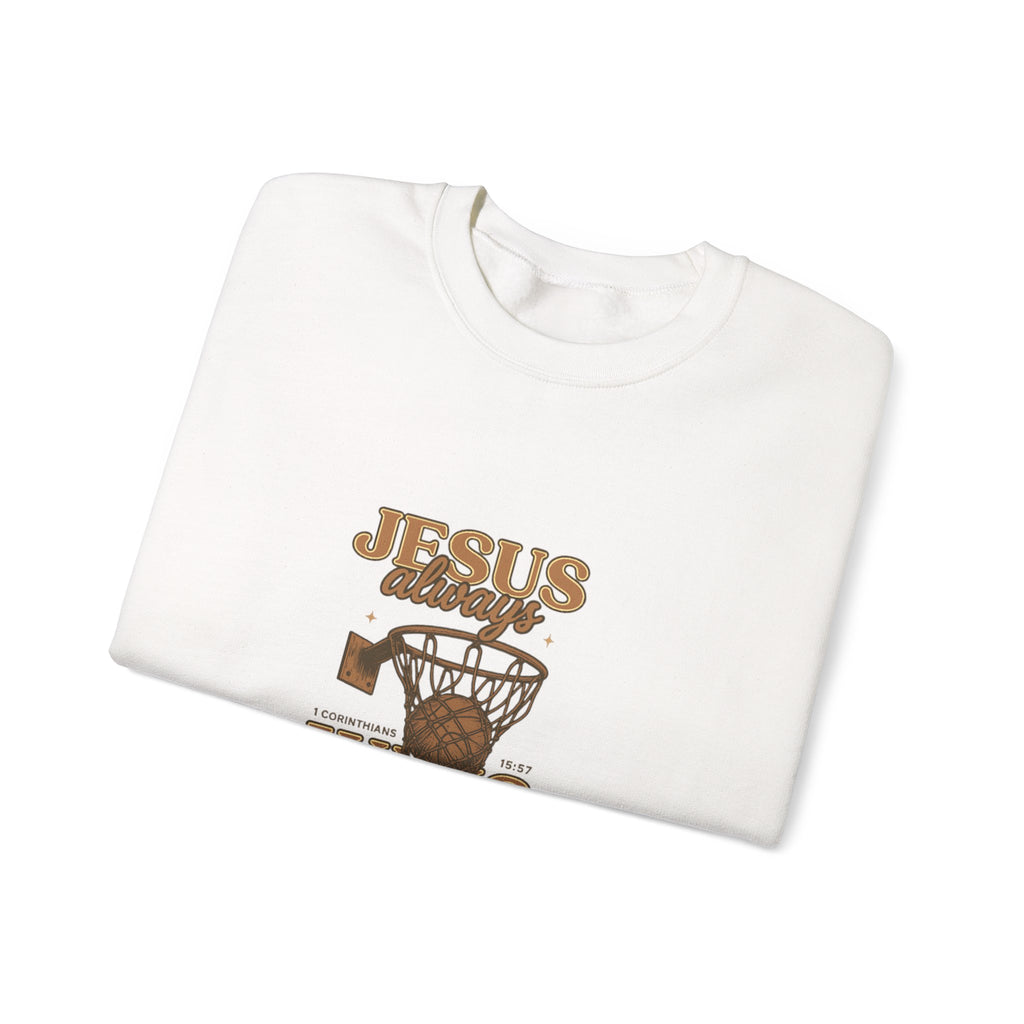 Jesus Wins Basketball Crewneck Sweatshirt