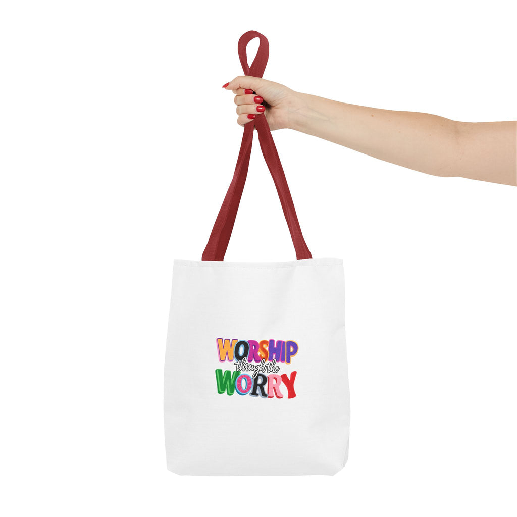 Worship Over Worry Colorful Faith Tote Bag