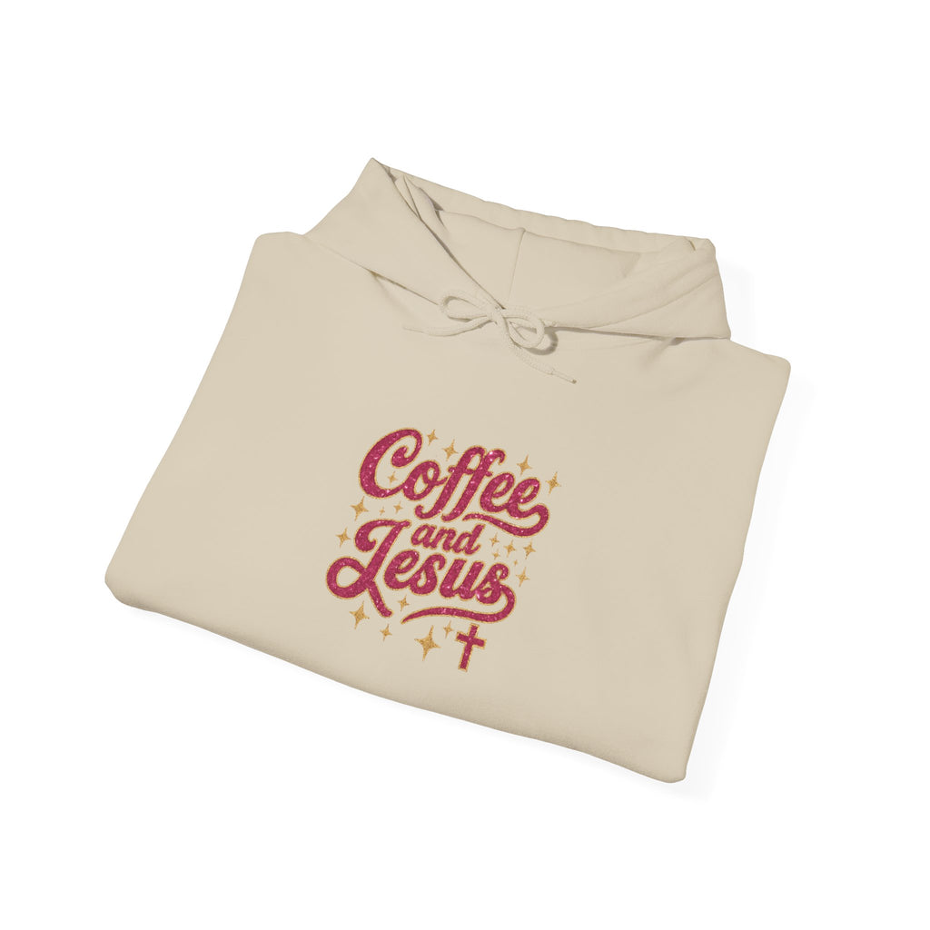 Coffee and Jesus Hoodie – Faith-Based Christian Graphic Pullover