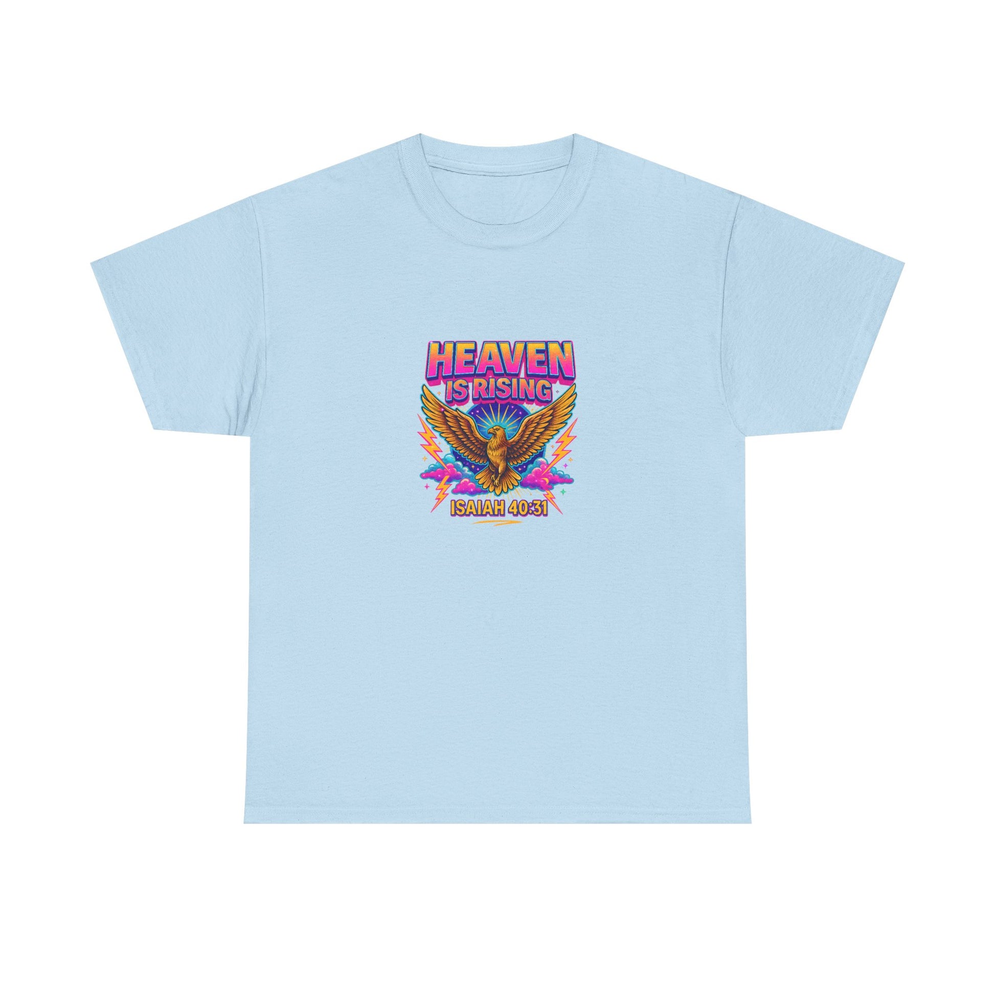 Heaven Is Rising Tee — Retro Eagle Graphic Christian Faith Shirt