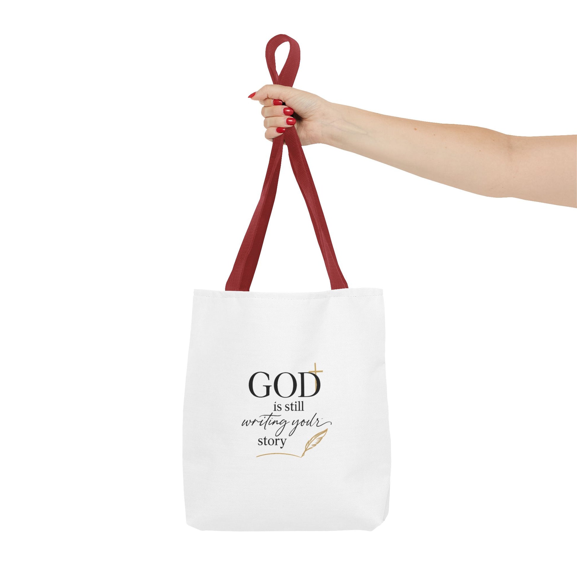 Inspirational Christian Tote Bag – “God Is Still Writing Your Story” Canvas Tote