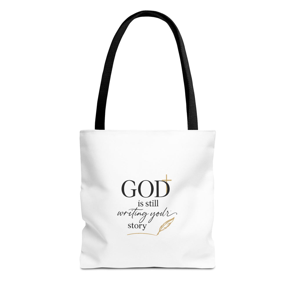 Inspirational Christian Tote Bag – “God Is Still Writing Your Story” Canvas Tote