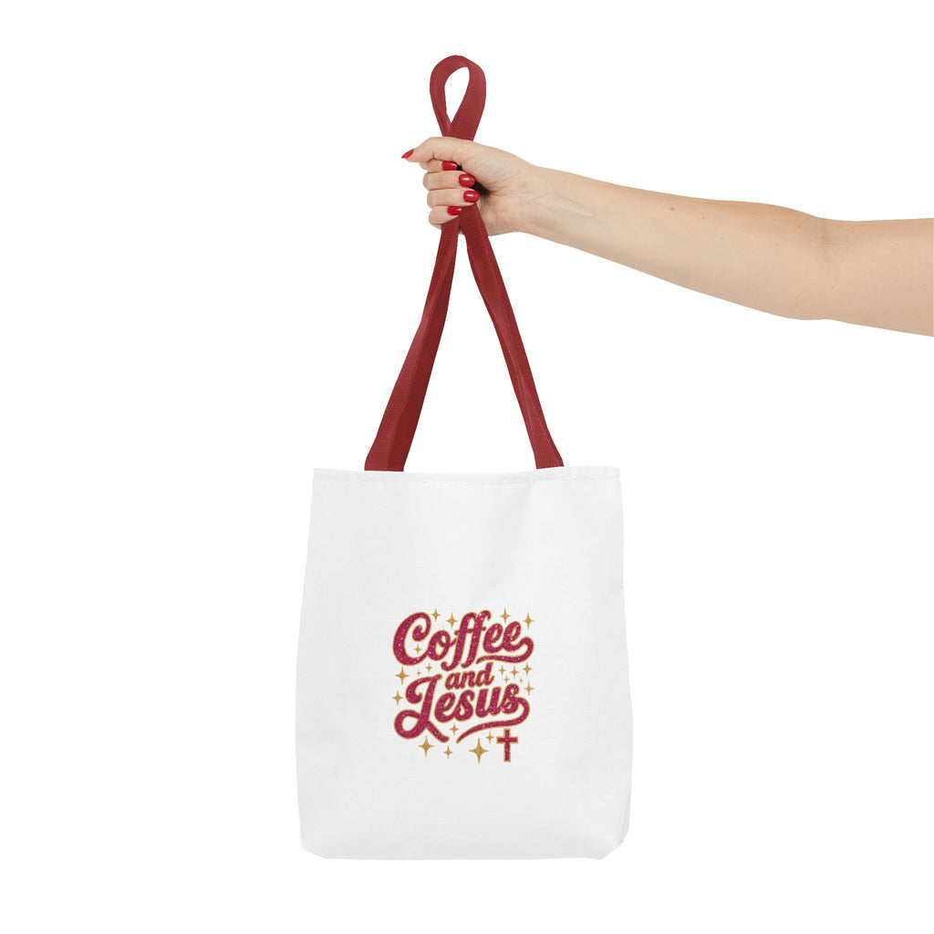 Coffee and Jesus Tote Bag — Christian Faith Canvas Shopper