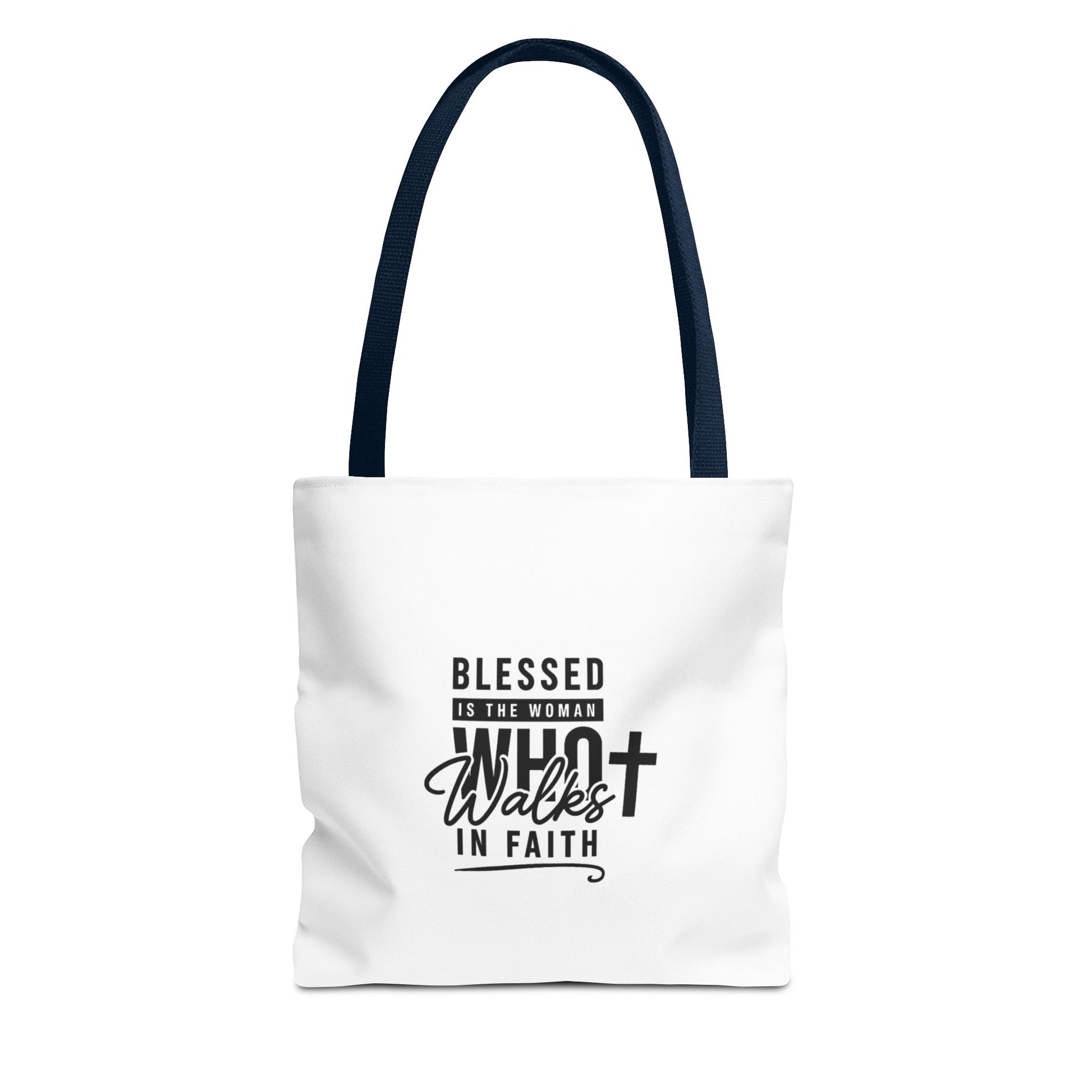 Blessed Woman in Faith Tote Bag — Christian Inspirational Cross Tote