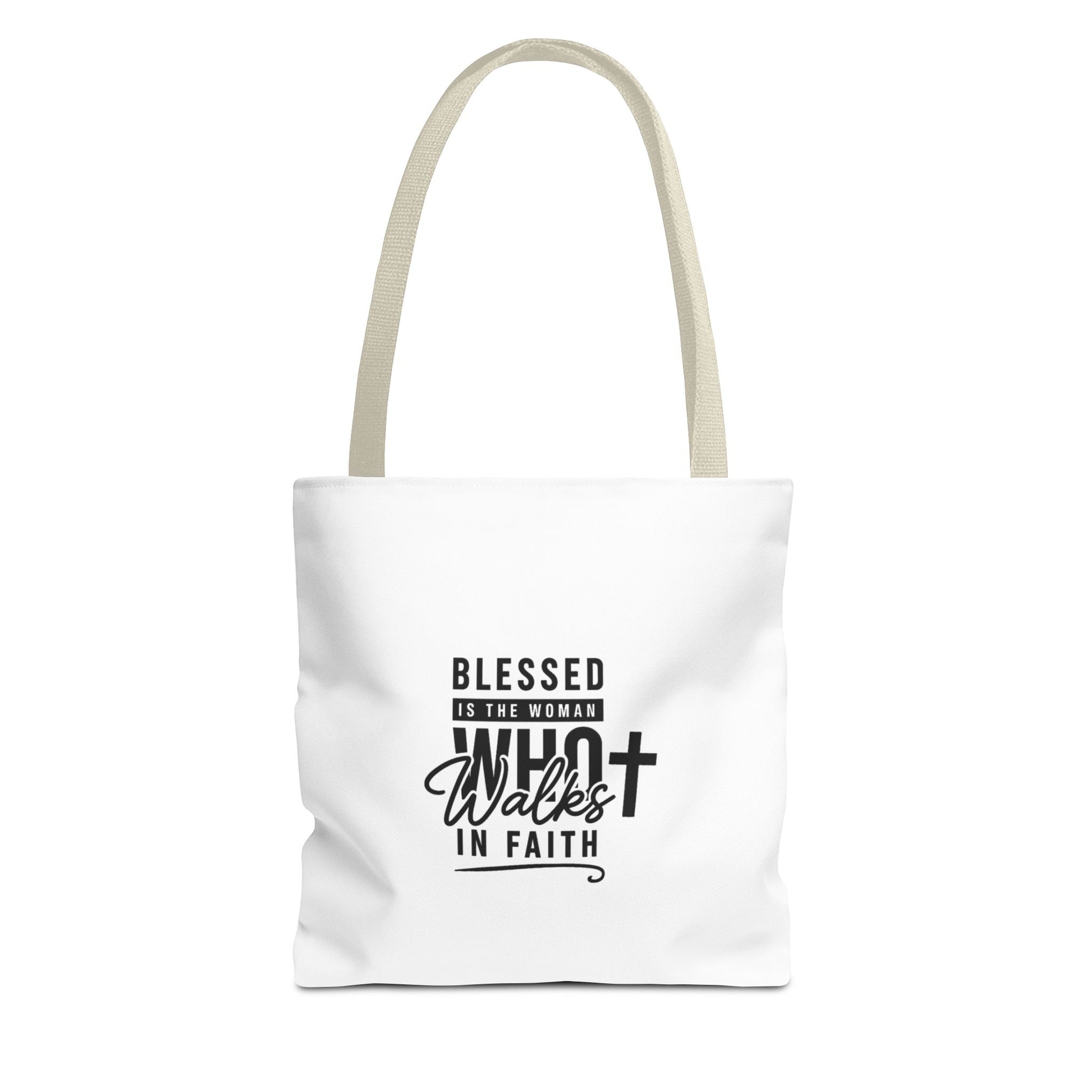 Blessed Woman in Faith Tote Bag — Christian Inspirational Cross Tote