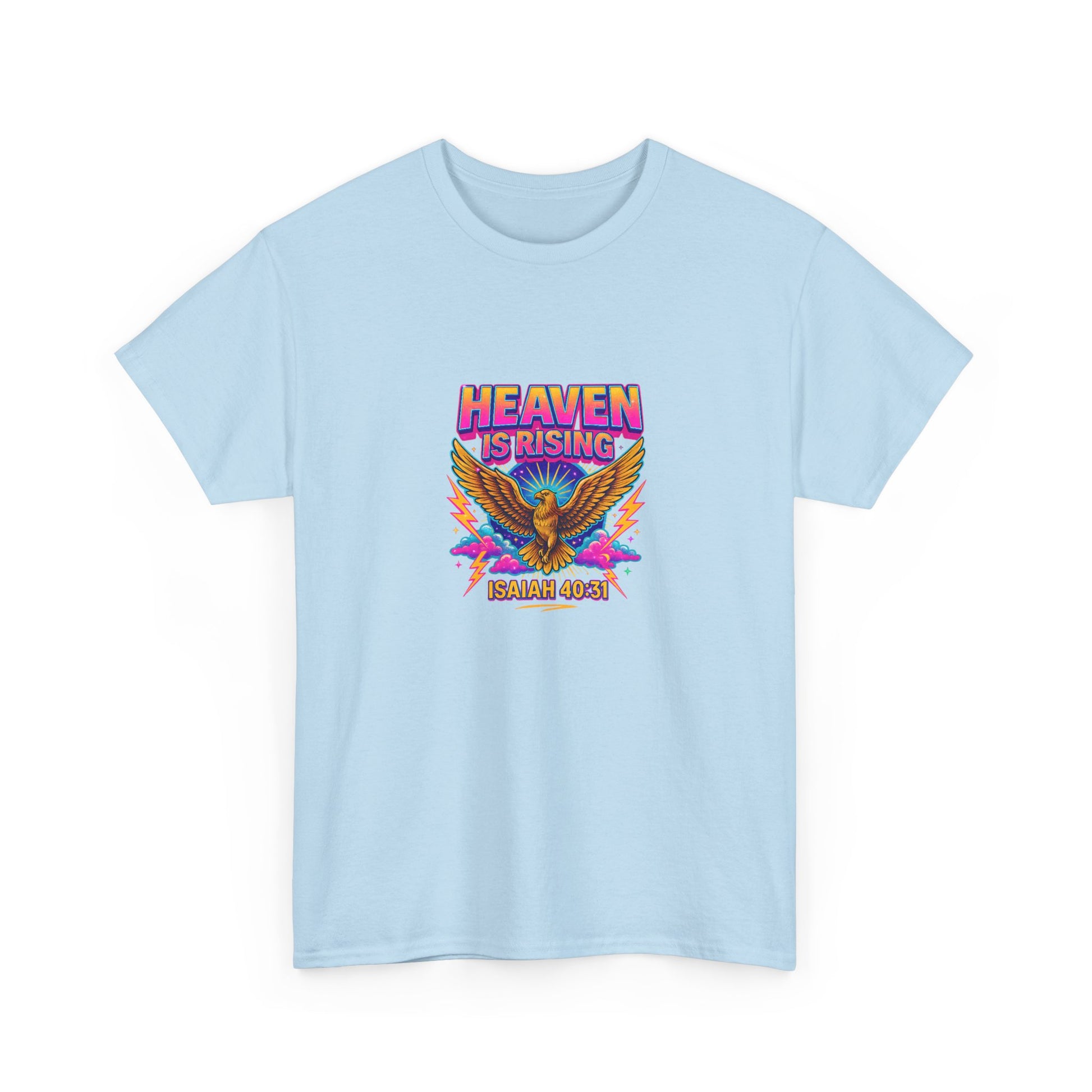 Heaven Is Rising Tee — Retro Eagle Graphic Christian Faith Shirt