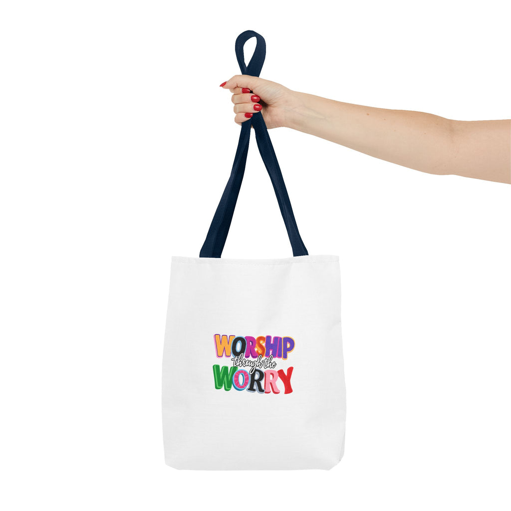 Worship Over Worry Colorful Faith Tote Bag
