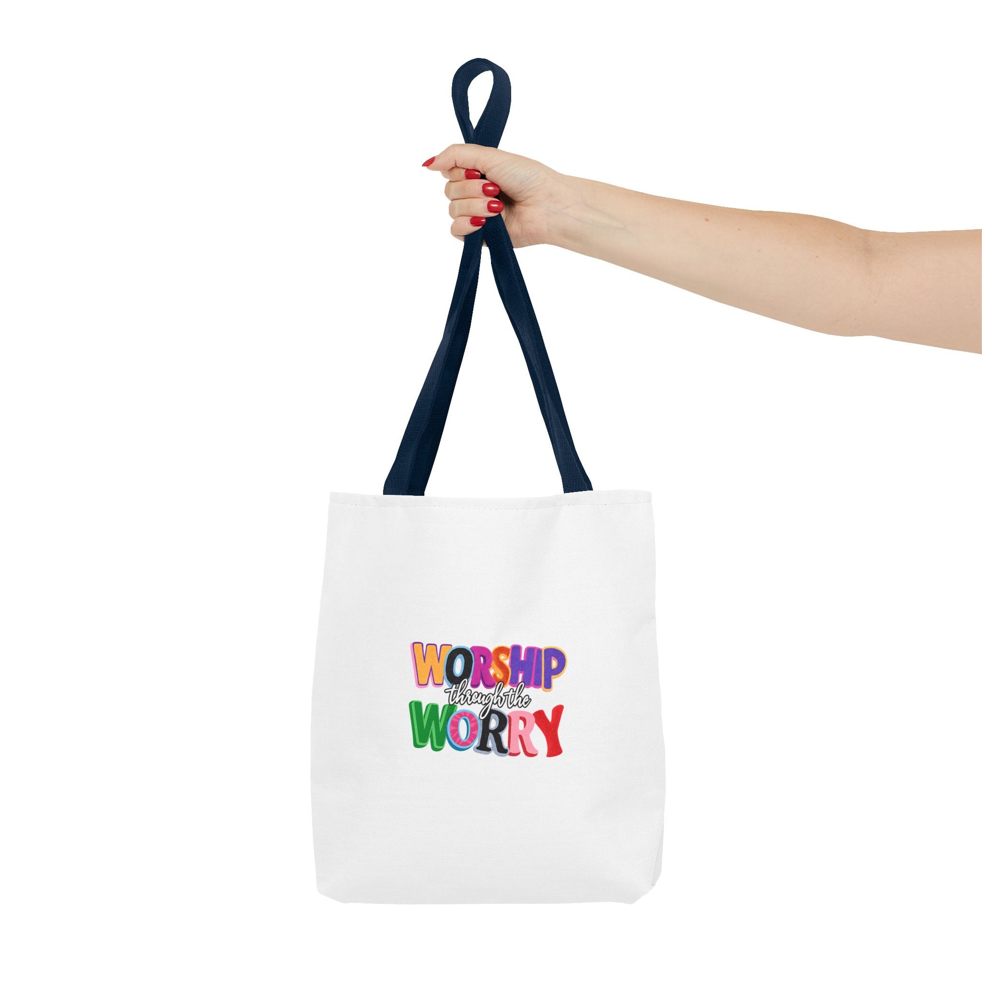 Worship Over Worry Colorful Faith Tote Bag