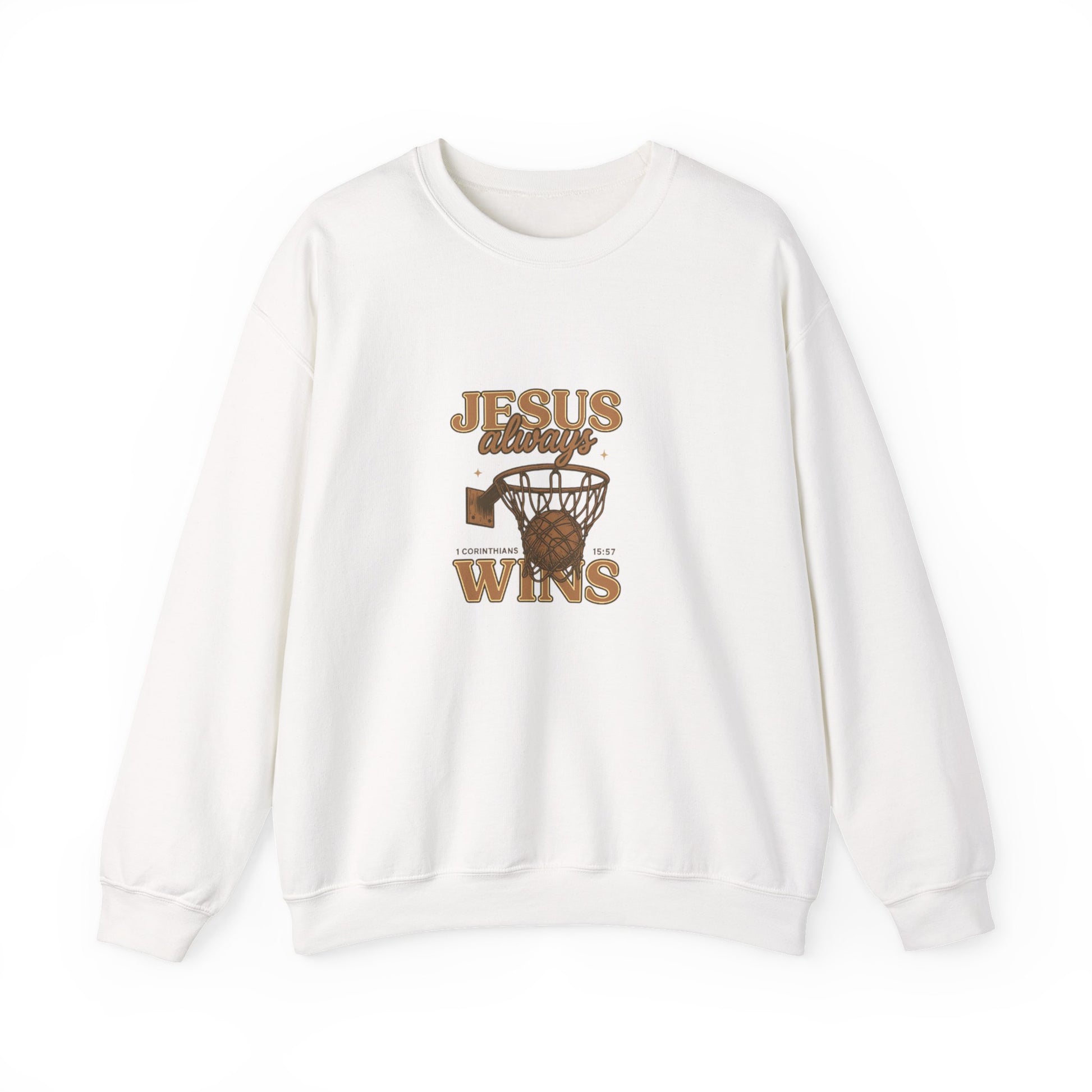 Jesus Wins Basketball Crewneck Sweatshirt