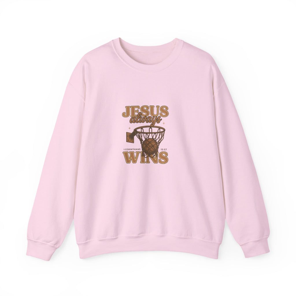 Jesus Wins Basketball Crewneck Sweatshirt