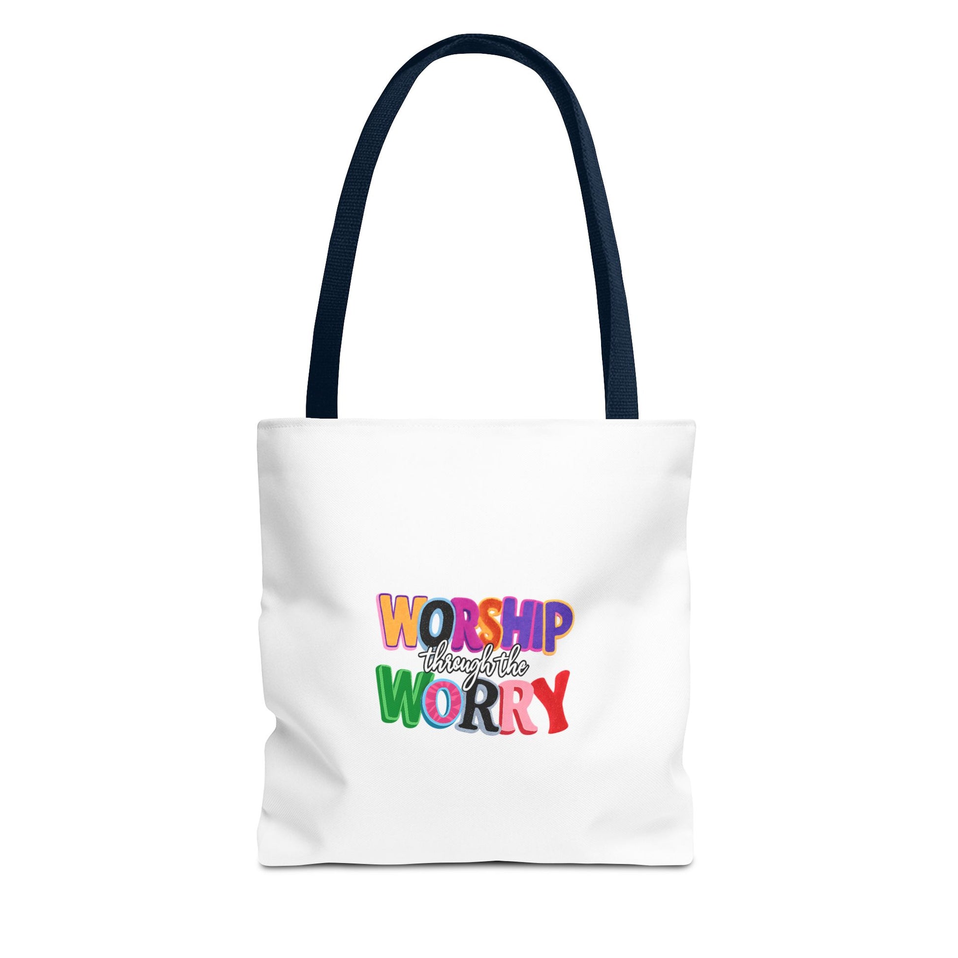 Worship Over Worry Colorful Faith Tote Bag