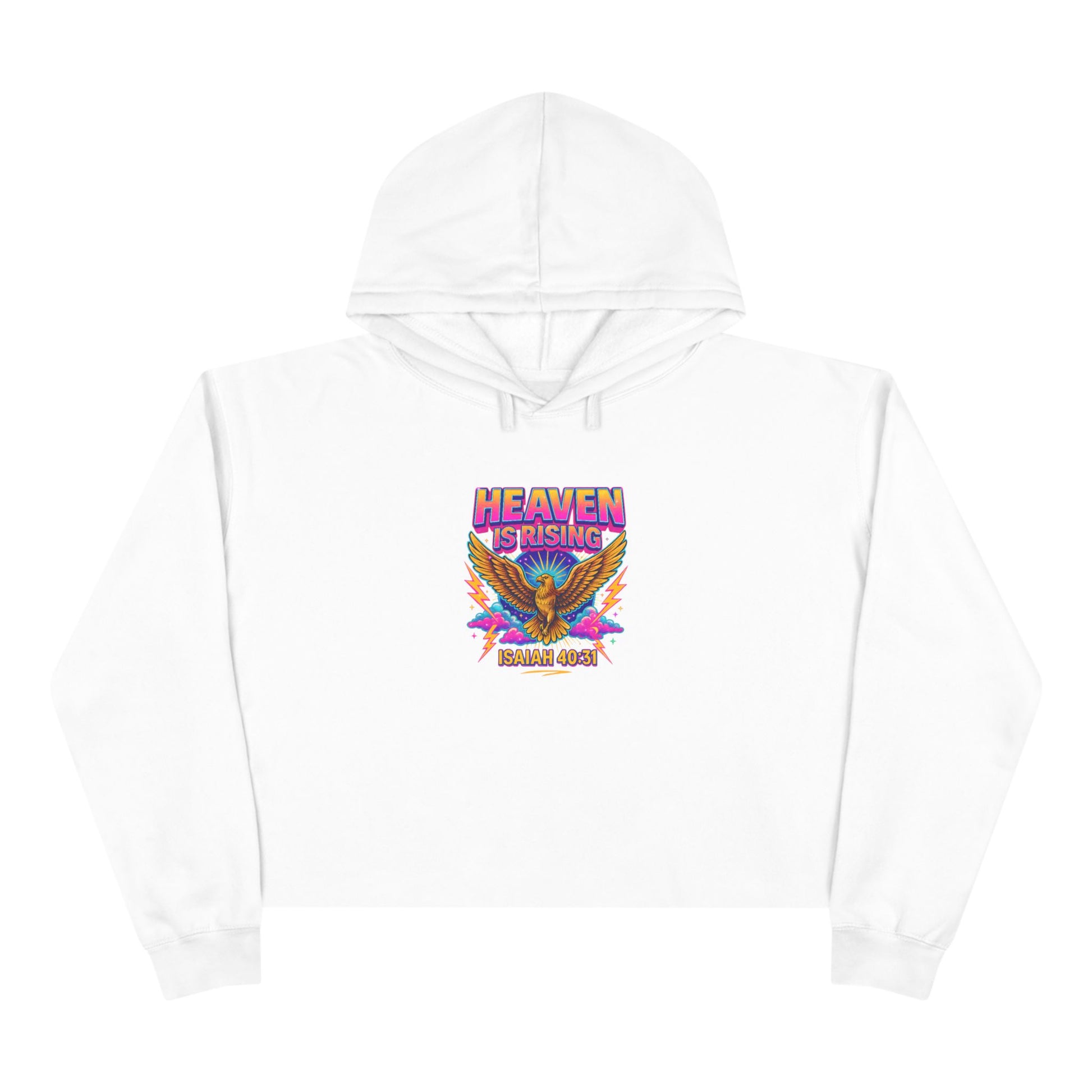 Crop Hoodie — "Heaven Is Rising" Eagle Graphic Cropped Hoodie