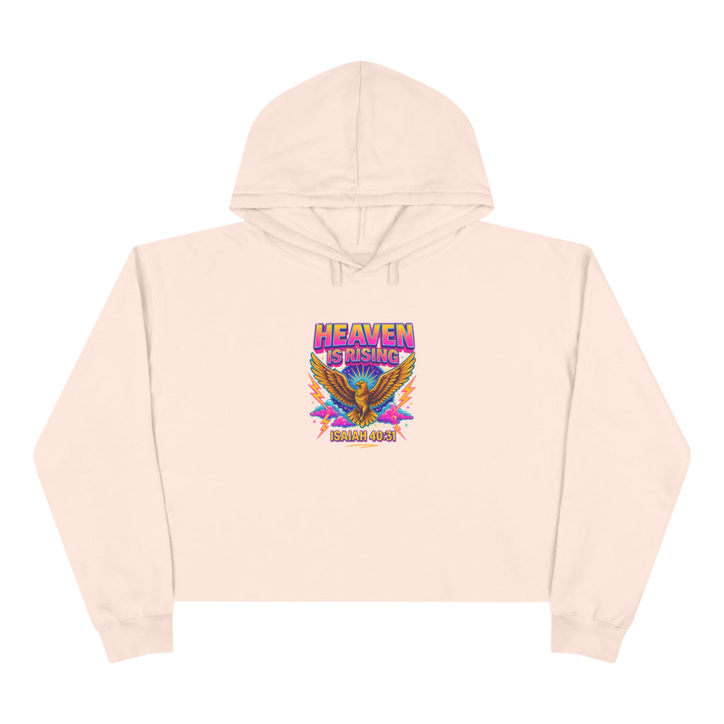 Crop Hoodie — "Heaven Is Rising" Eagle Graphic Cropped Hoodie