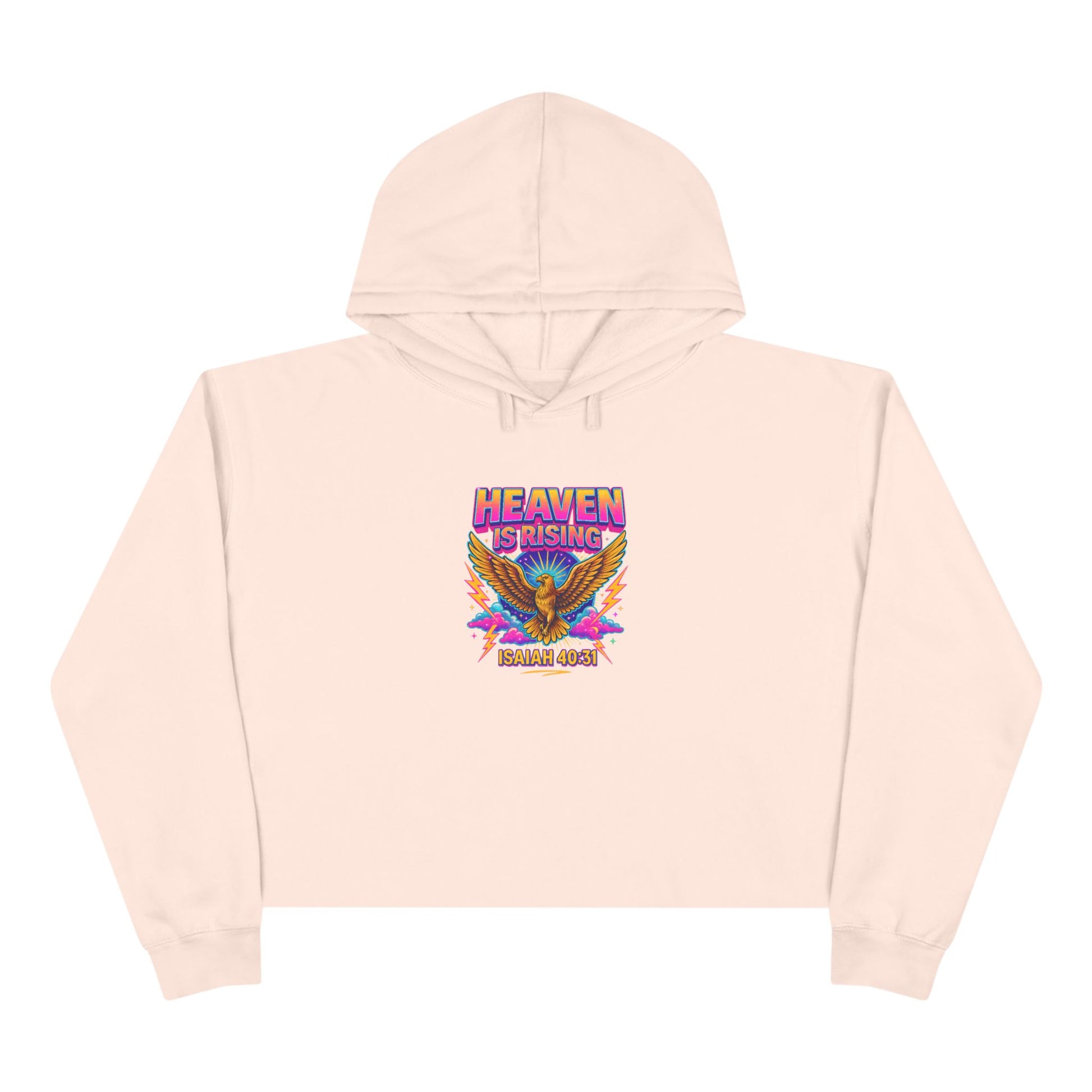 Crop Hoodie — "Heaven Is Rising" Eagle Graphic Cropped Hoodie