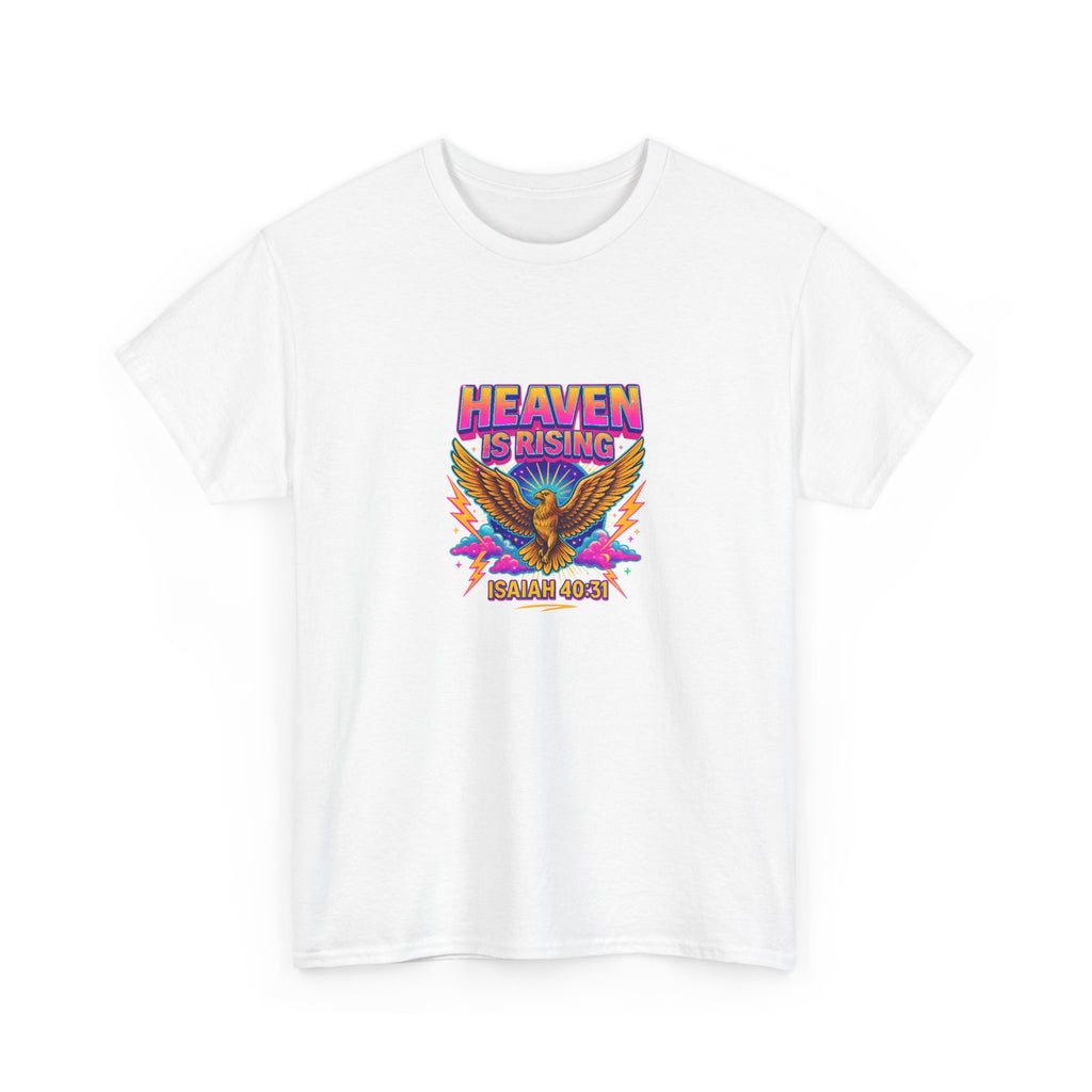 Heaven Is Rising Tee — Retro Eagle Graphic Christian Faith Shirt