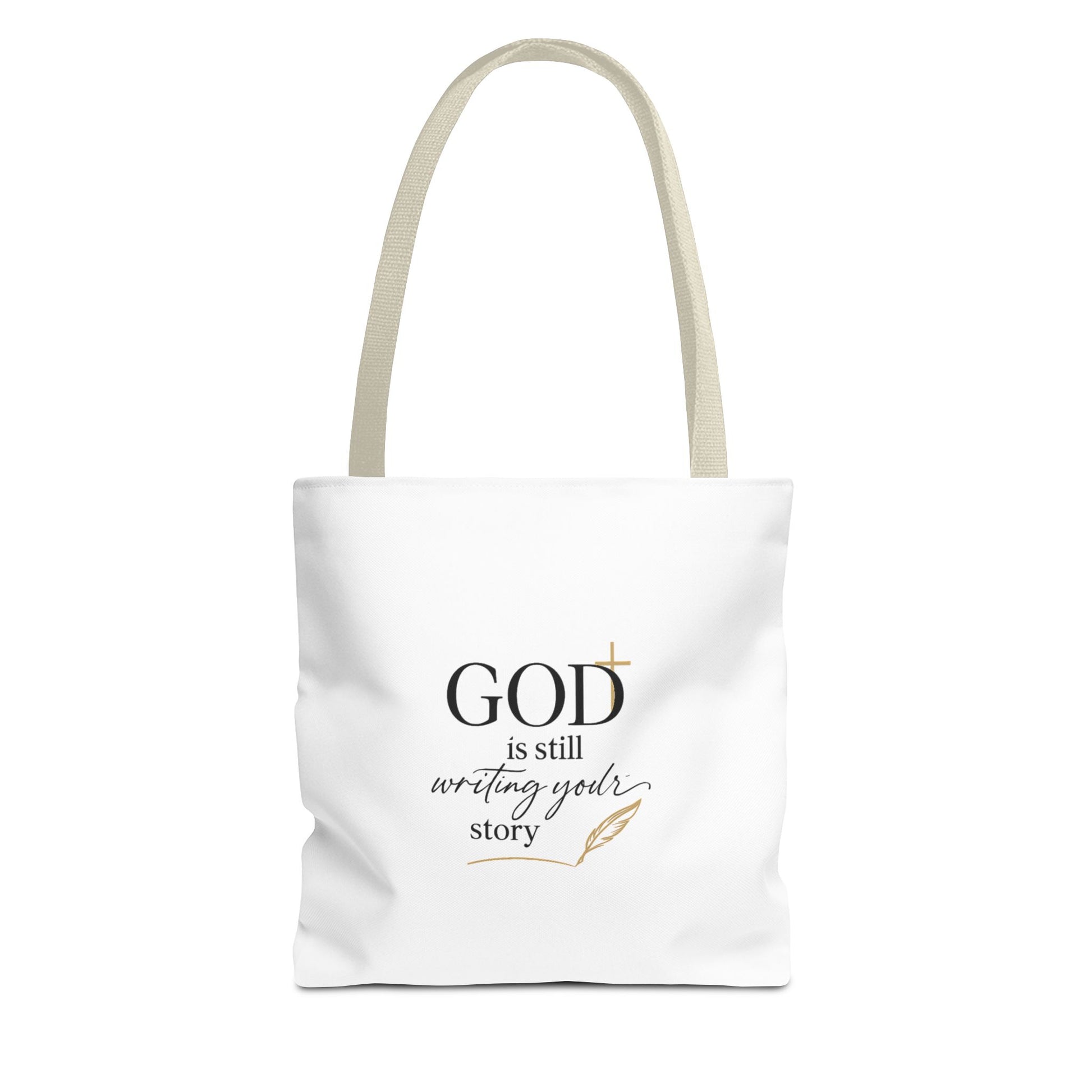 Inspirational Christian Tote Bag – “God Is Still Writing Your Story” Canvas Tote