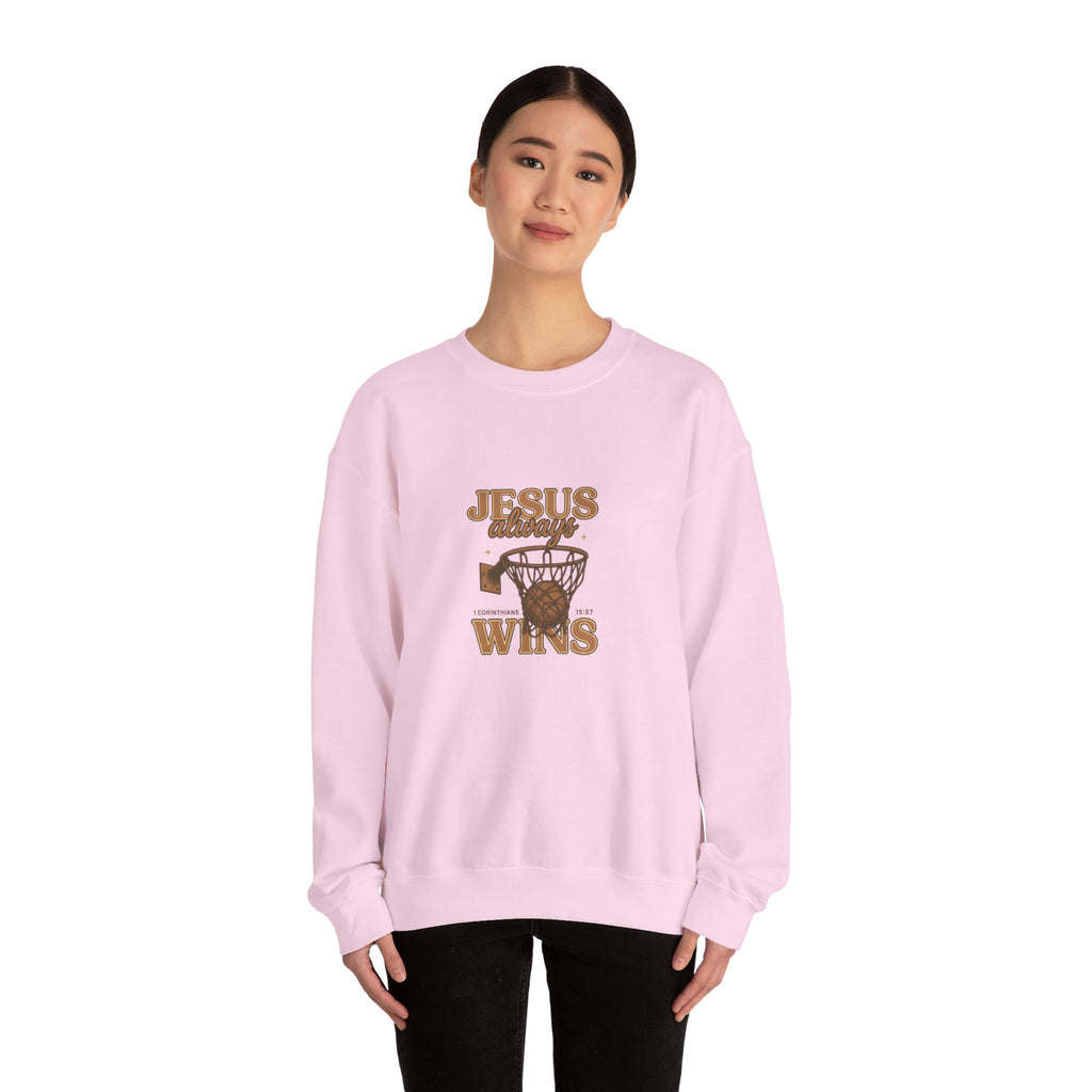 Jesus Wins Basketball Crewneck Sweatshirt