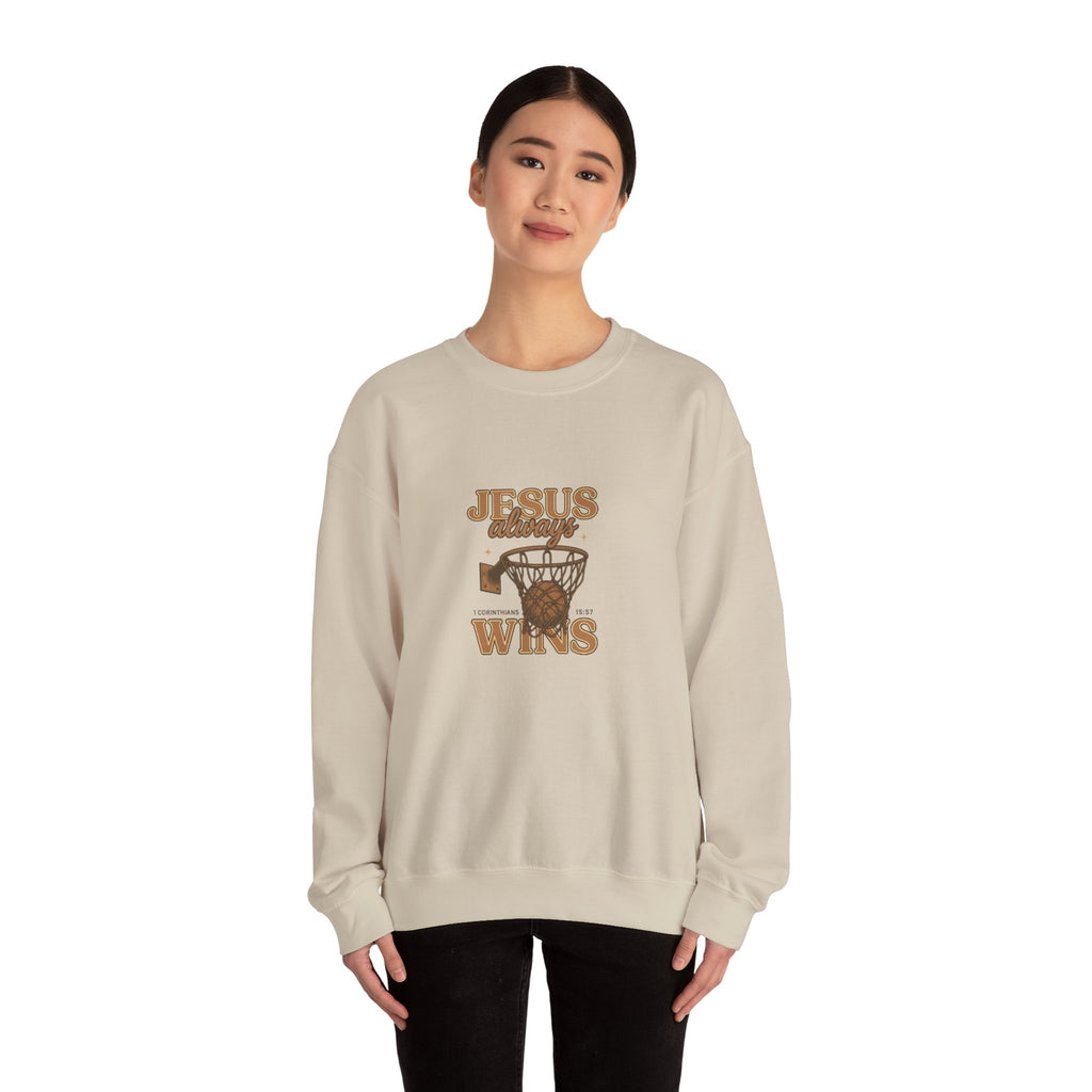 Jesus Wins Basketball Crewneck Sweatshirt